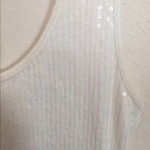 White sequin tank top